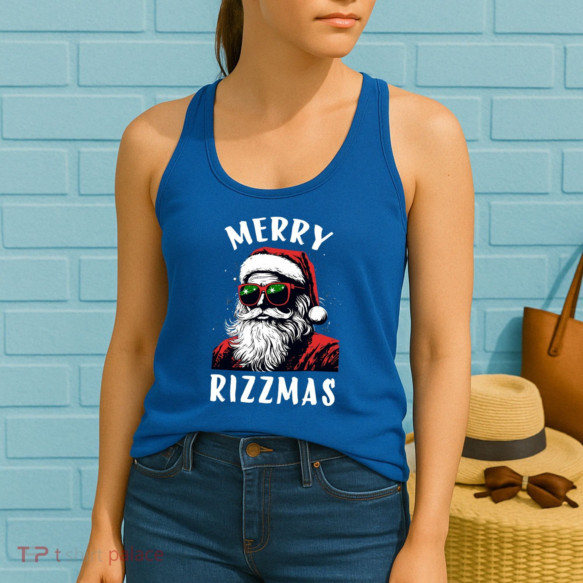 Funny Merry Christmas Rizz Santa Claus Charisma Cool Women's Tank Top