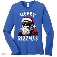 Funny Merry Christmas Rizz Santa Claus Charisma Cool Women's Long Sleeve Shirt thumb 0