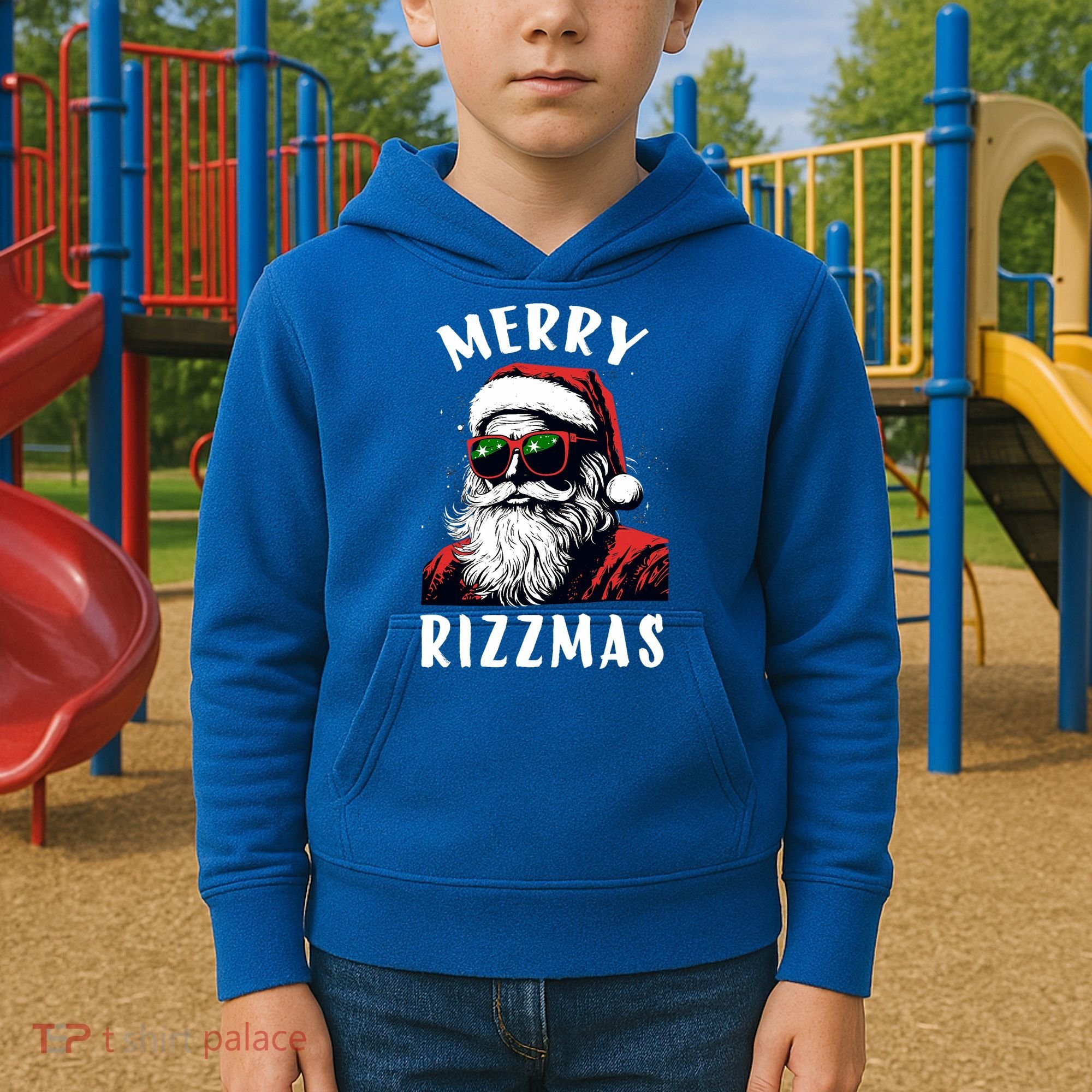 Funny Merry Christmas Rizz Santa Claus Charisma Cool Kids Hoodie