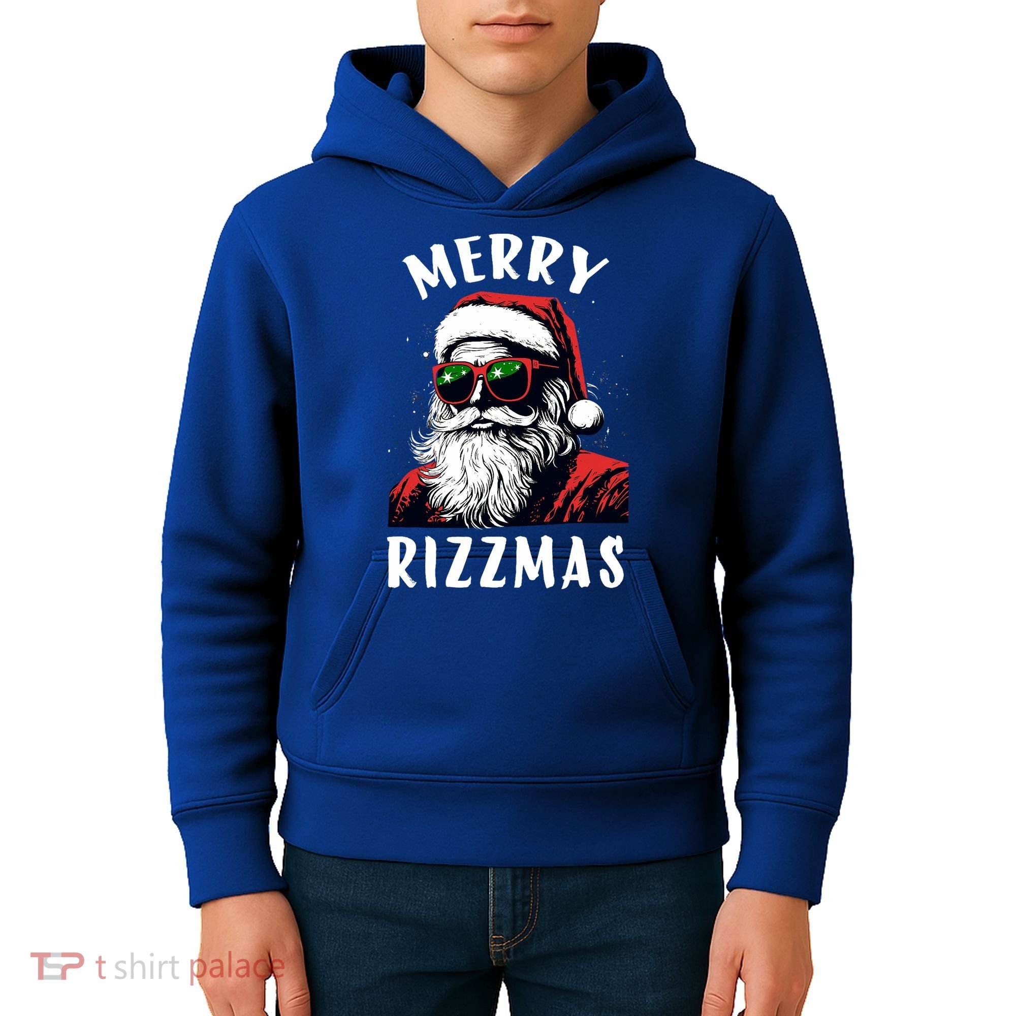Funny Merry Christmas Rizz Santa Claus Charisma Cool Kids Hoodie