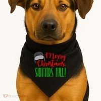 Funny Merry Christmas Quote Shitters Full Ts Mens USA-Made Doggie Bandana thumb 1