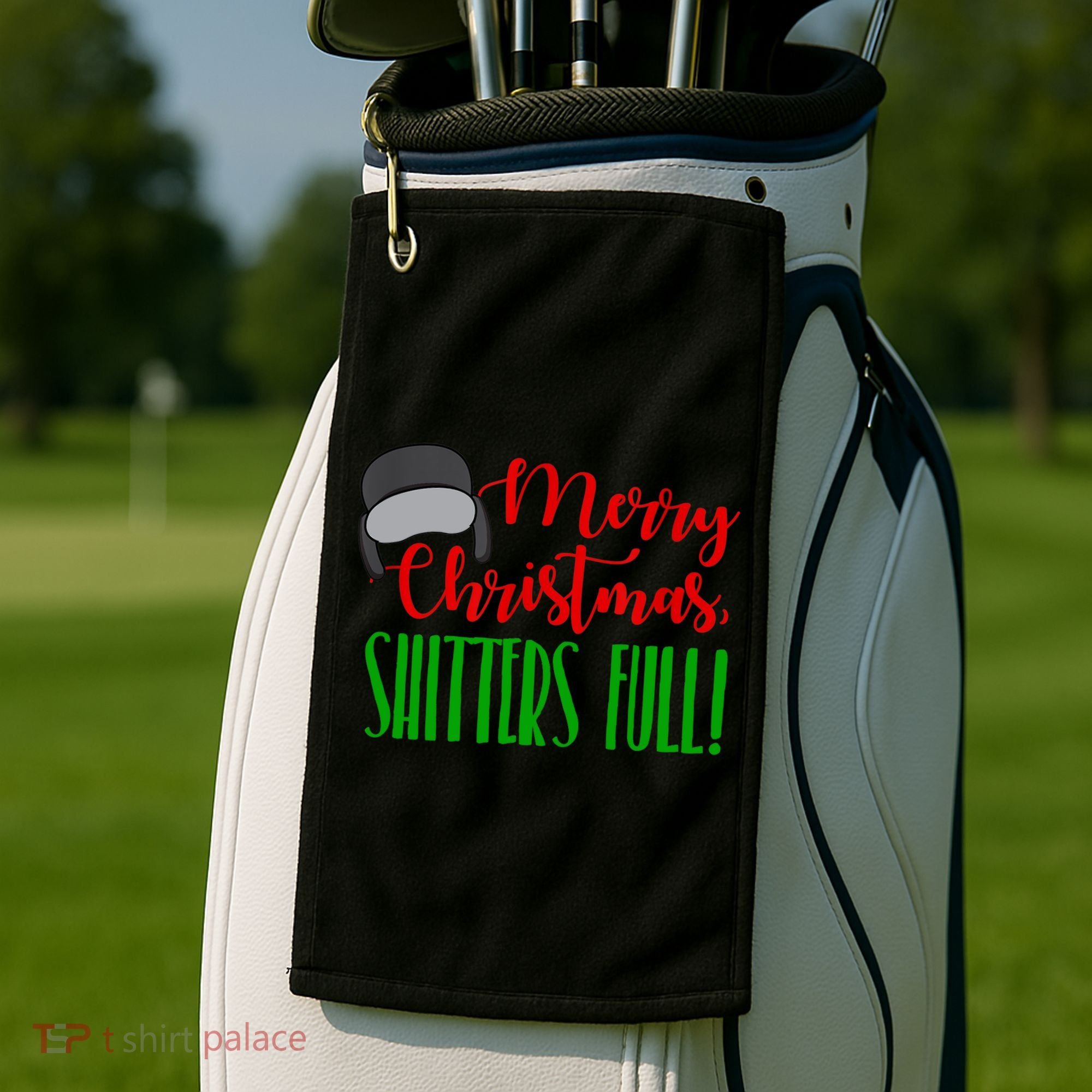 Funny Merry Christmas Quote Shitters Full Ts Mens Golf Towel