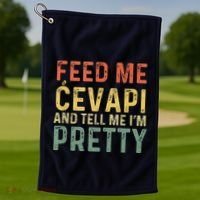 Feed Me Cevapi Funny Balkan Food Golf Towel thumb 1