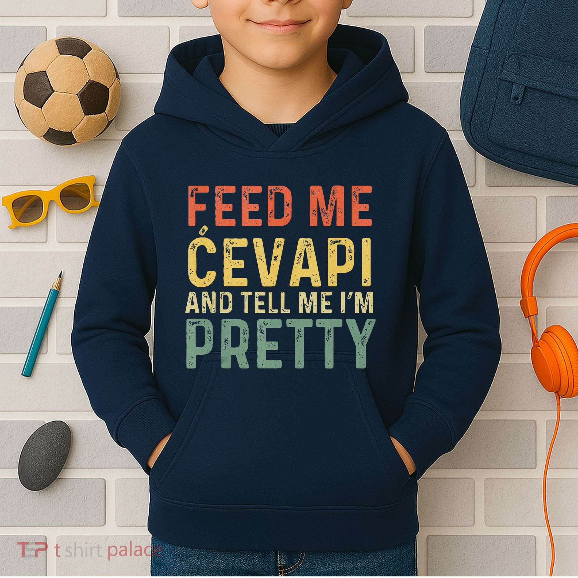 Feed Me Cevapi Funny Balkan Food Kids Hoodie