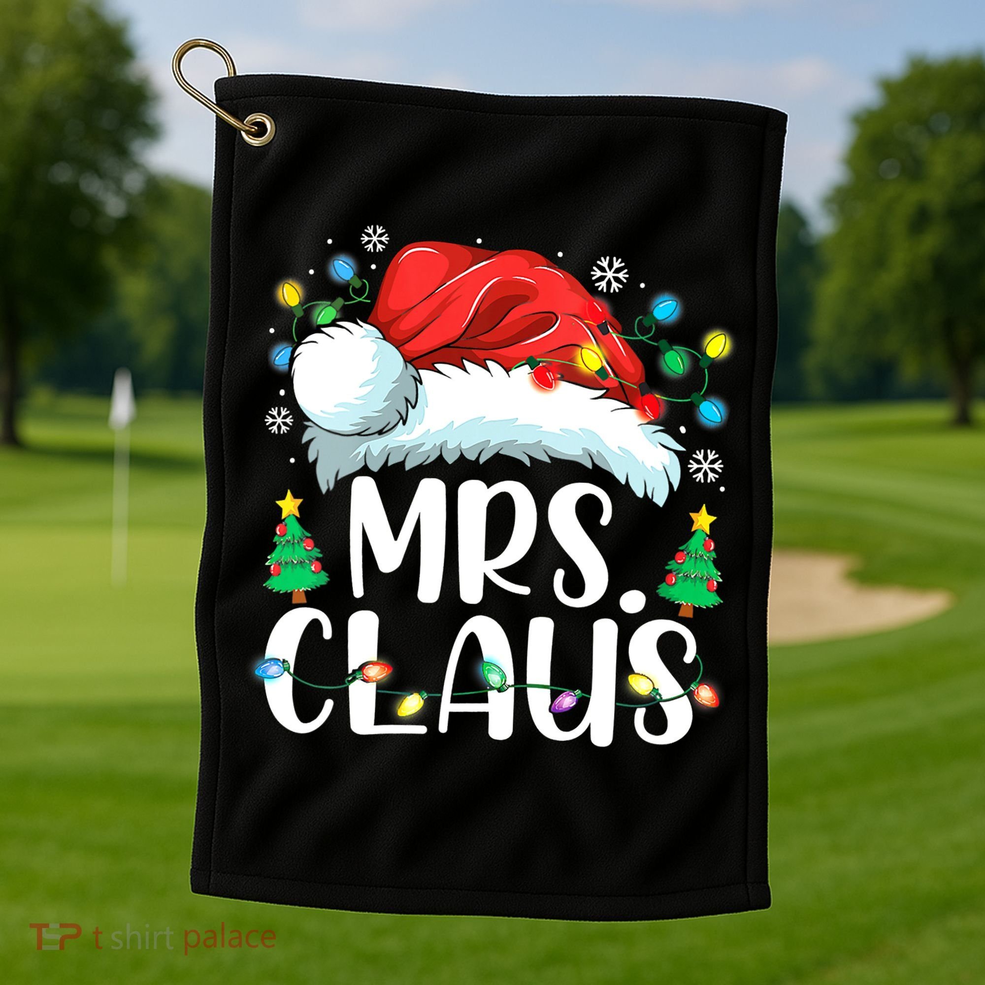 Funny Mrs Claus Santa Christmas Matching Couple Pajama Gift Golf Towel