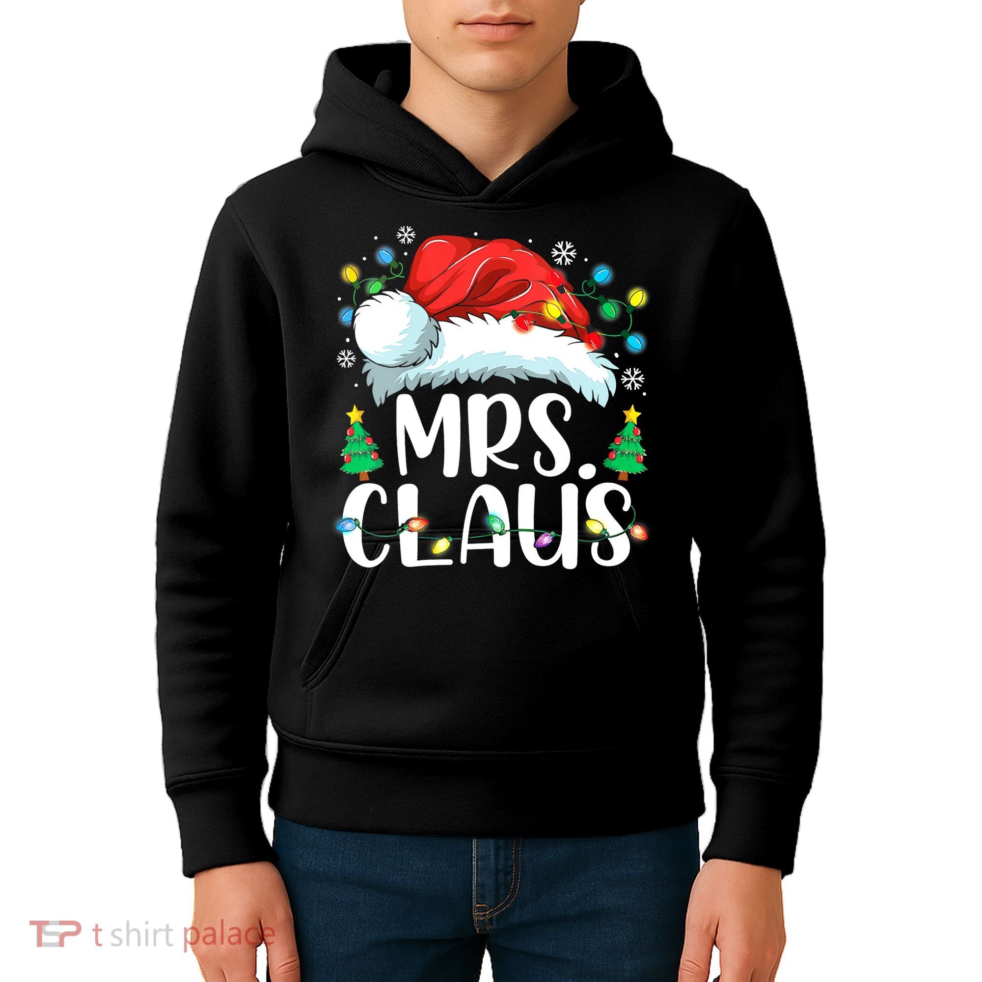 Funny Mrs Claus Santa Christmas Matching Couple Pajama Gift Kids Hoodie
