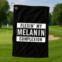 Flexin My Complexion Golf Towel thumb 1