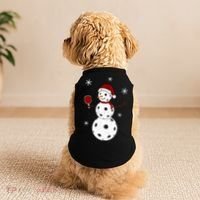 Funny Merry Christmas Snowman Playing Pickleball Doggie Tank thumb 2