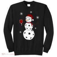 Funny Merry Christmas Snowman Playing Pickleball Sweatshirt thumb 0