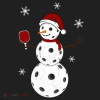Funny Merry Christmas Snowman Playing Pickleball Beanie thumb 2