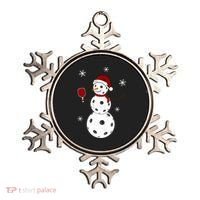 Funny Merry Christmas Snowman Playing Pickleball Ornament thumb 0