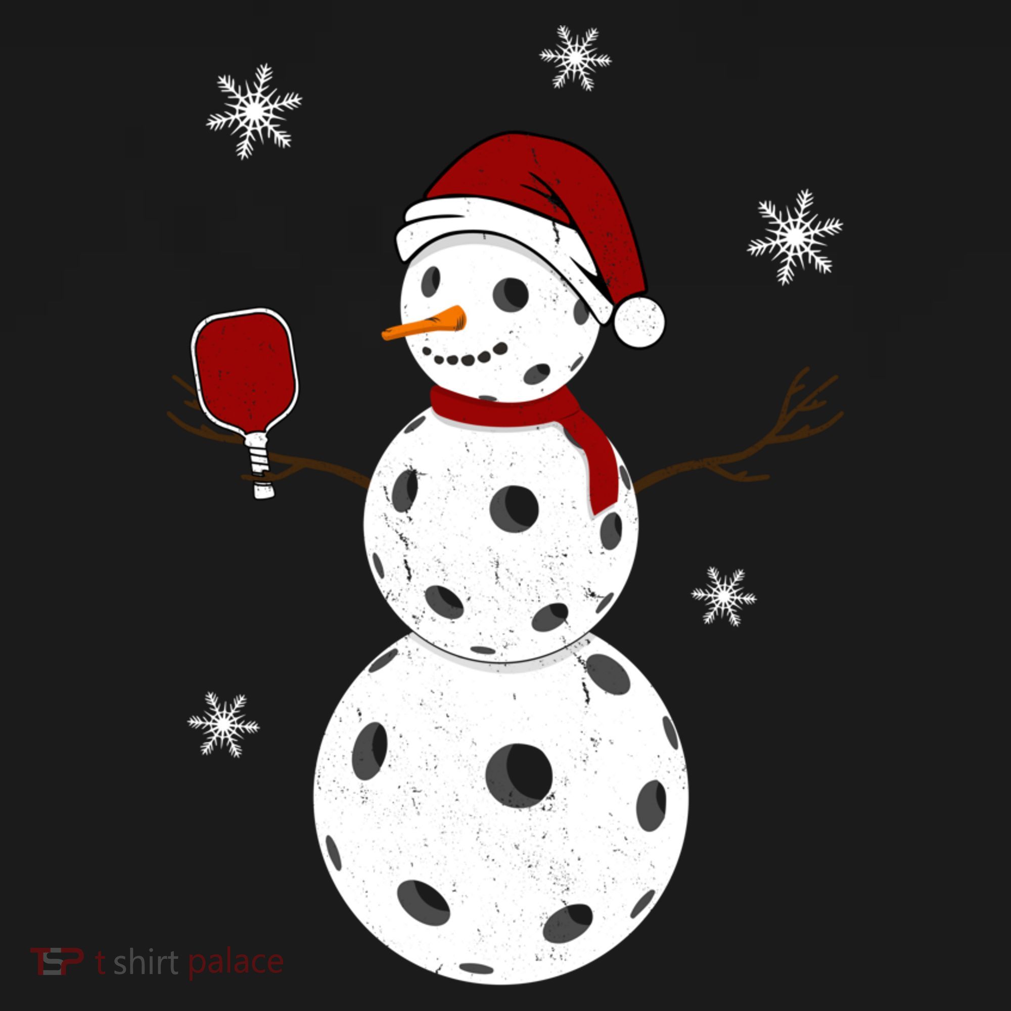 Funny Merry Christmas Snowman Playing Pickleball Women's Tank Top