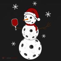 Funny Merry Christmas Snowman Playing Pickleball Visor thumb 3