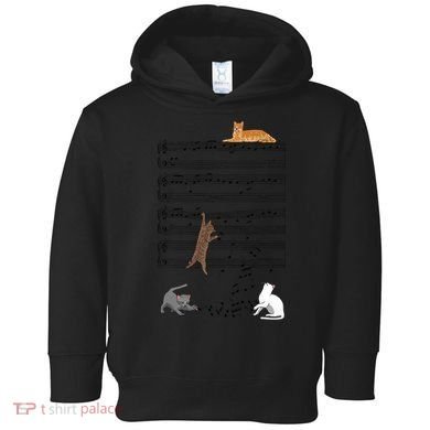 Funny Musical Cat Music Note Lover Toddler Hoodie