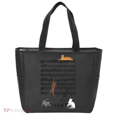 Funny Musical Cat Music Note Lover Tote Bag