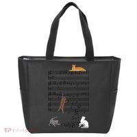 Funny Musical Cat Music Note Lover Tote Bag thumb 0