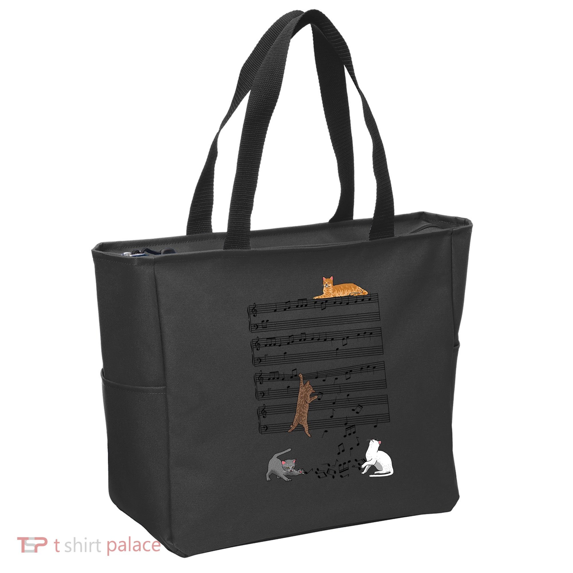 Funny Musical Cat Music Note Lover Tote Bag