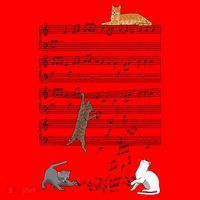 Funny Musical Cat Music Note Lover Santa Hat thumb 1
