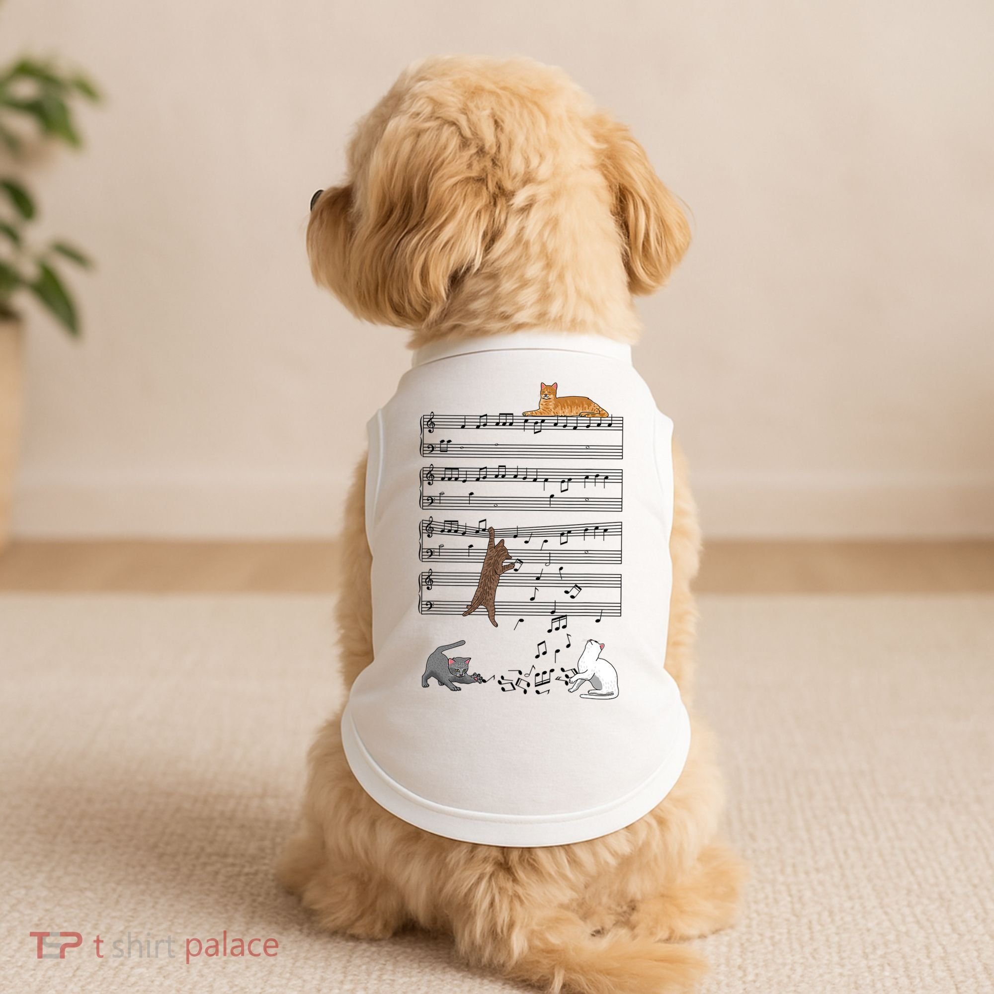 Funny Musical Cat Music Note Lover Doggie Tank