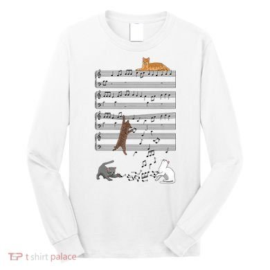 Funny Musical Cat Music Note Lover Long Sleeve Shirt