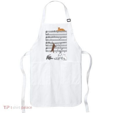 Funny Musical Cat Music Note Lover Apron
