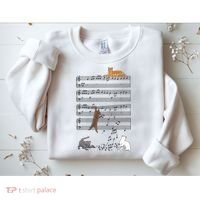 Funny Musical Cat Music Note Lover Sweatshirt thumb 2