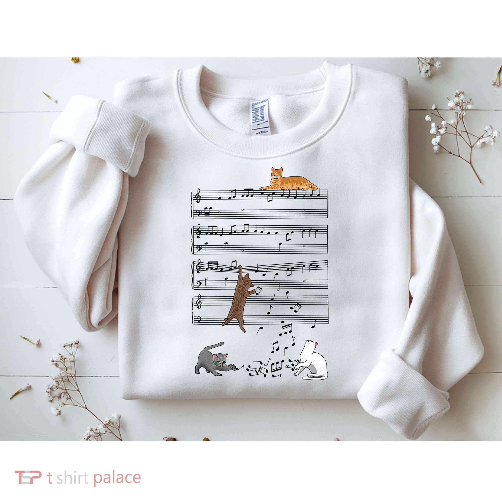 Funny Musical Cat Music Note Lover Sweatshirt