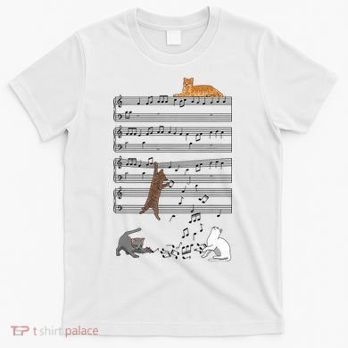 Funny Musical Cat Music Note Lover T-Shirt