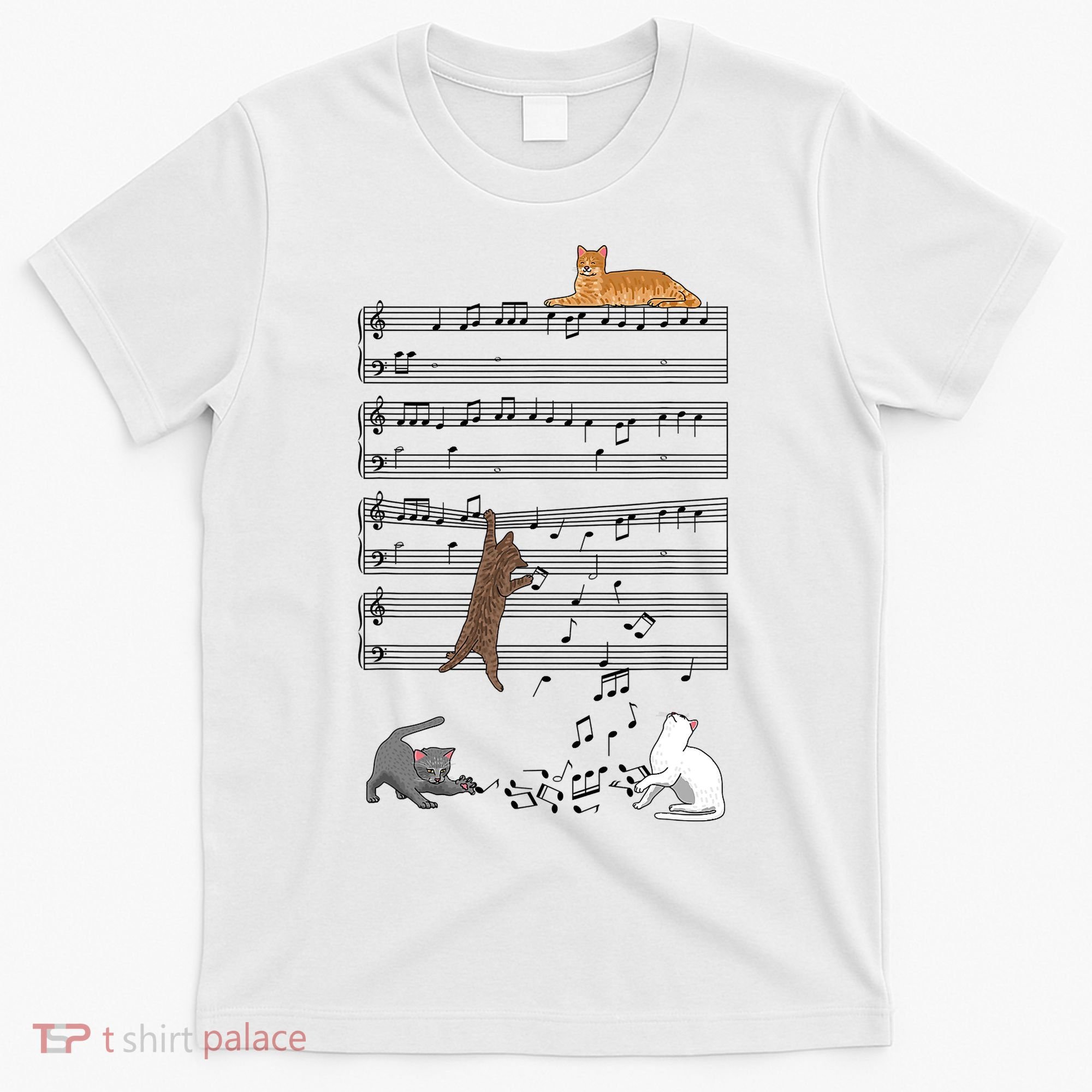 Funny Musical Cat Music Note Lover T-Shirt