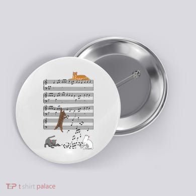 Funny Musical Cat Music Note Lover Button