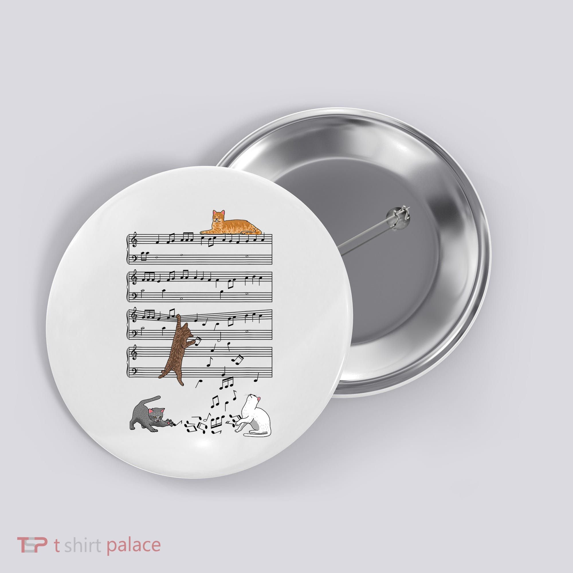 Funny Musical Cat Music Note Lover Button