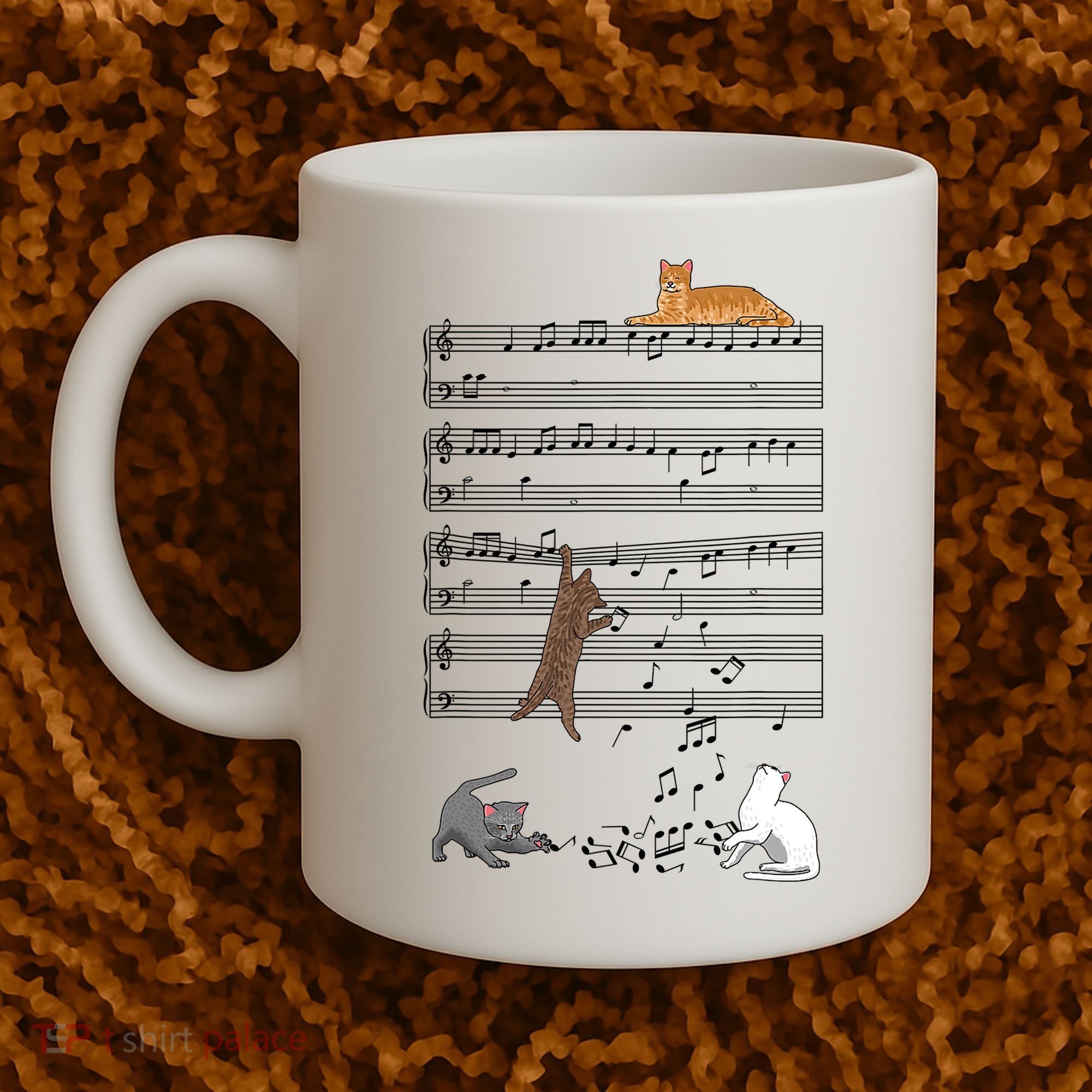 Funny Musical Cat Music Note Lover Coffee Mug
