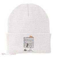 Funny Musical Cat Music Note Lover Beanie thumb 0