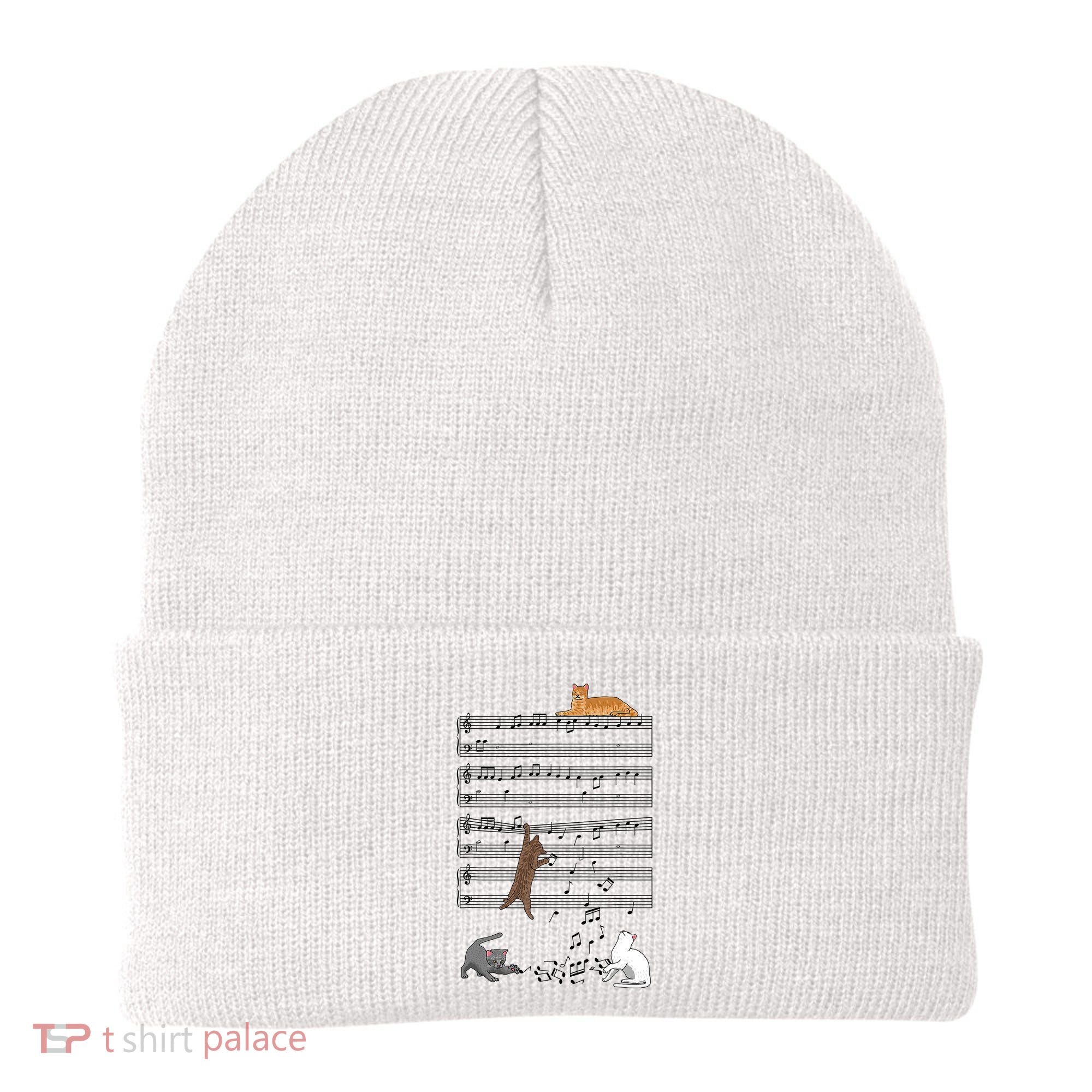 Funny Musical Cat Music Note Lover Beanie