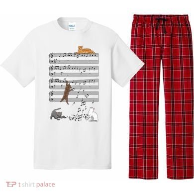 Funny Musical Cat Music Note Lover Pajama Set