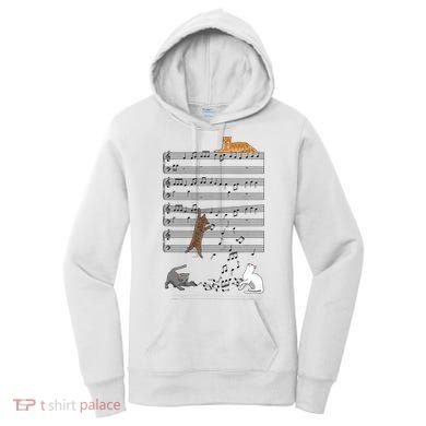 Funny Musical Cat Music Note Lover Women's Hoodie