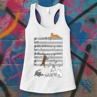 Funny Musical Cat Music Note Lover Women's Tank Top thumb 3