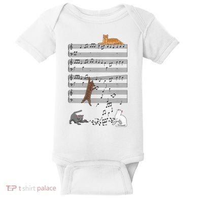 Funny Musical Cat Music Note Lover Baby Bodysuit