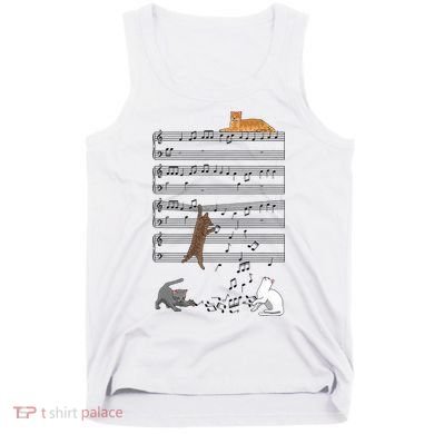Funny Musical Cat Music Note Lover Tank Top