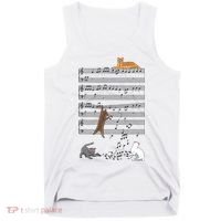 Funny Musical Cat Music Note Lover Tank Top thumb 0