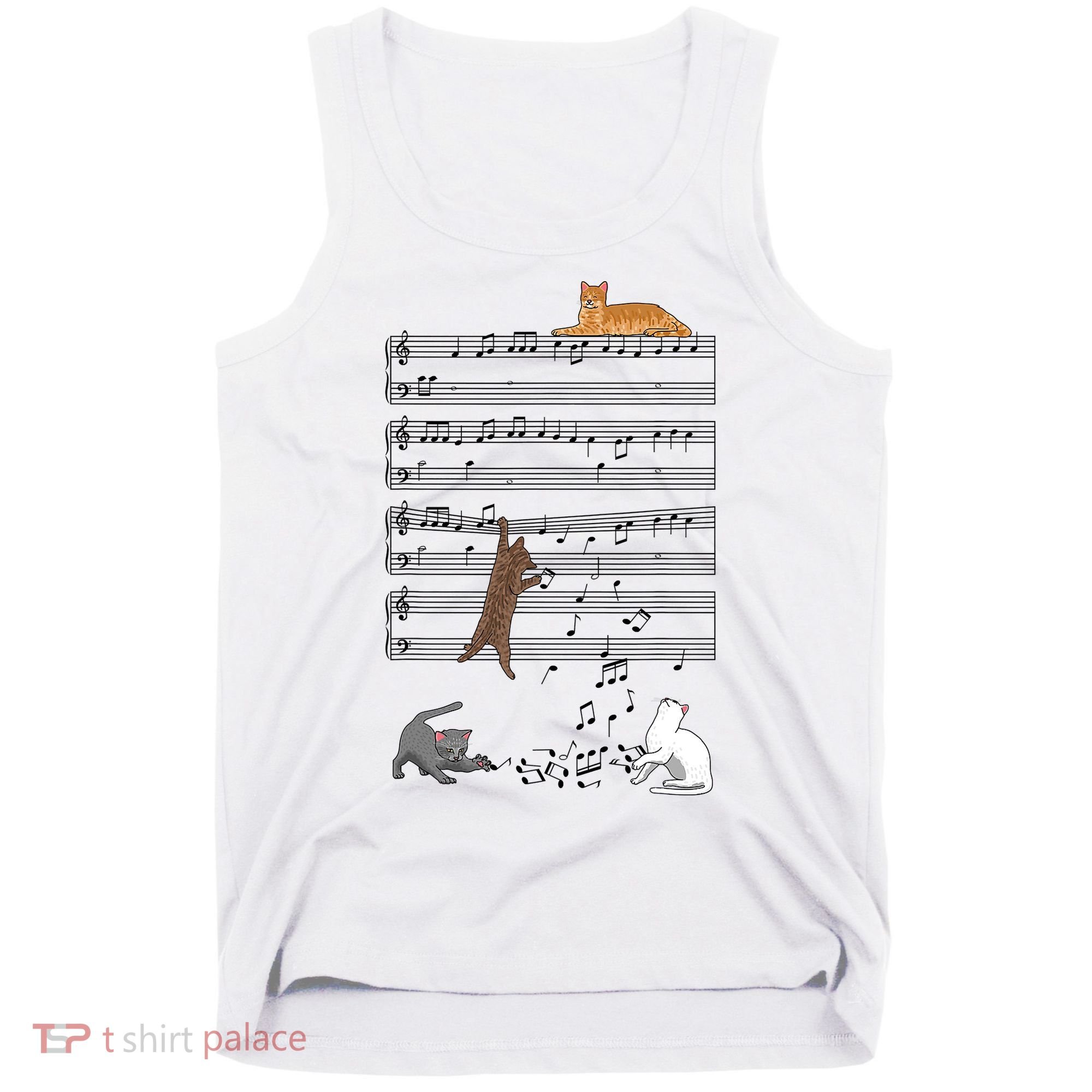 Funny Musical Cat Music Note Lover Tank Top