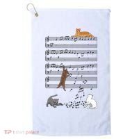Funny Musical Cat Music Note Lover Golf Towel thumb 0