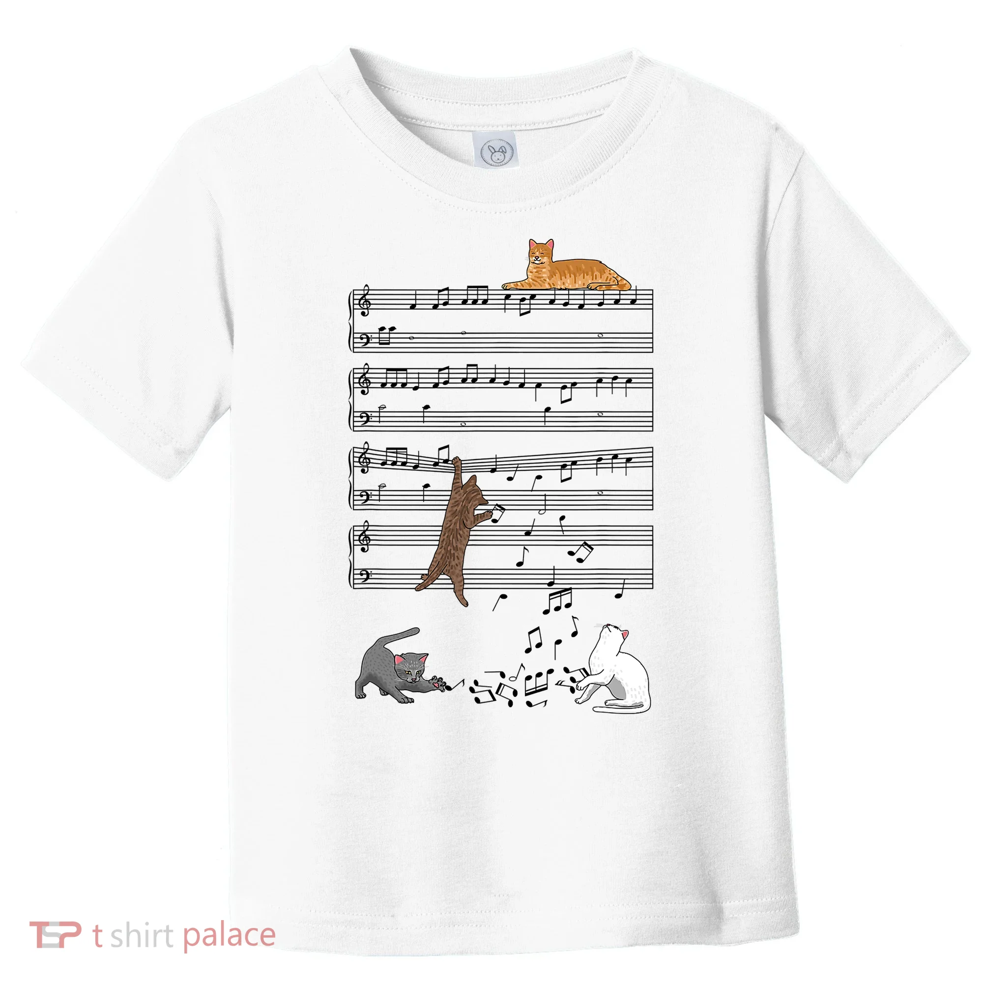 Funny Musical Cat Music Note Lover Toddler T-Shirt