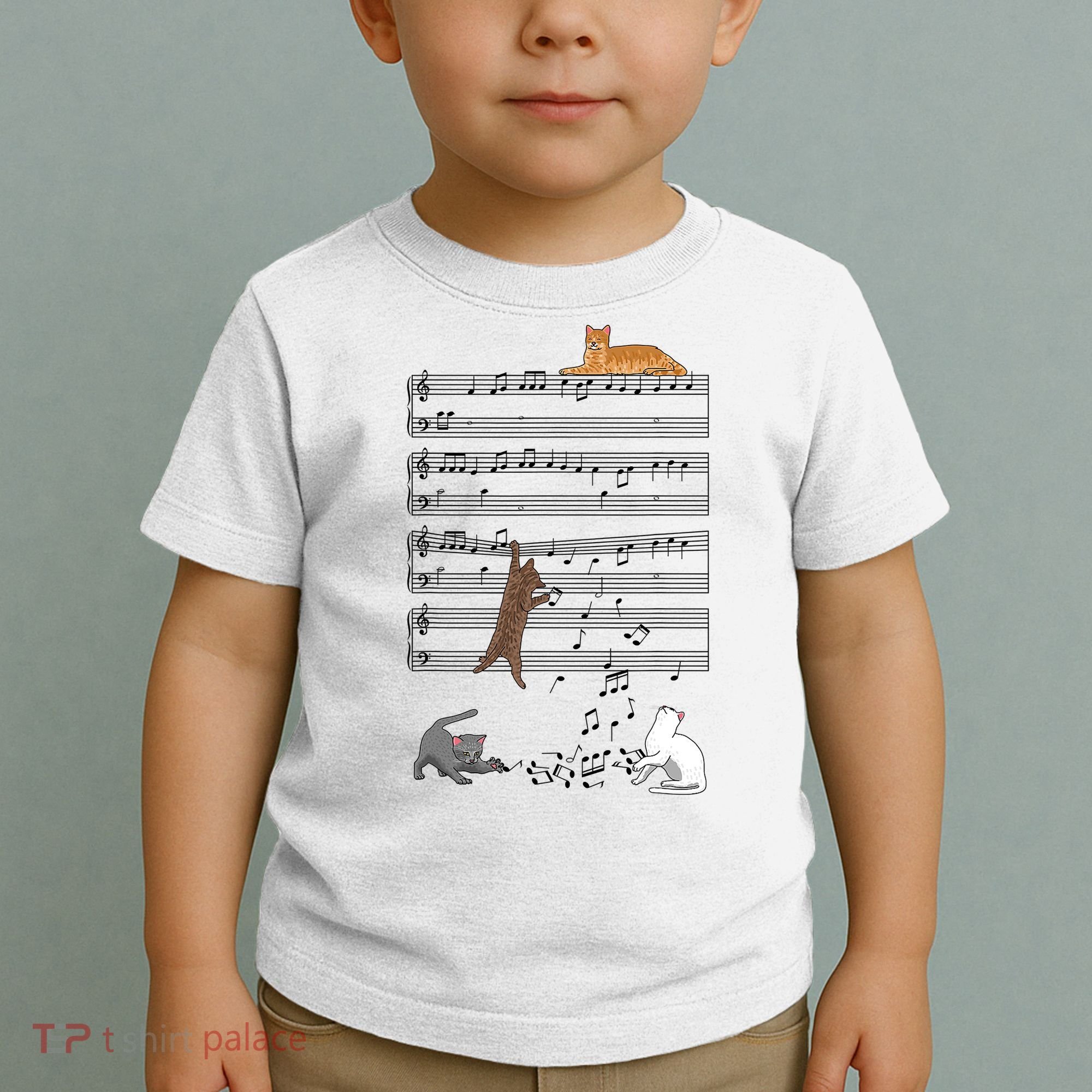 Funny Musical Cat Music Note Lover Toddler T-Shirt