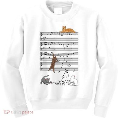 Funny Musical Cat Music Note Lover Kids Sweatshirt