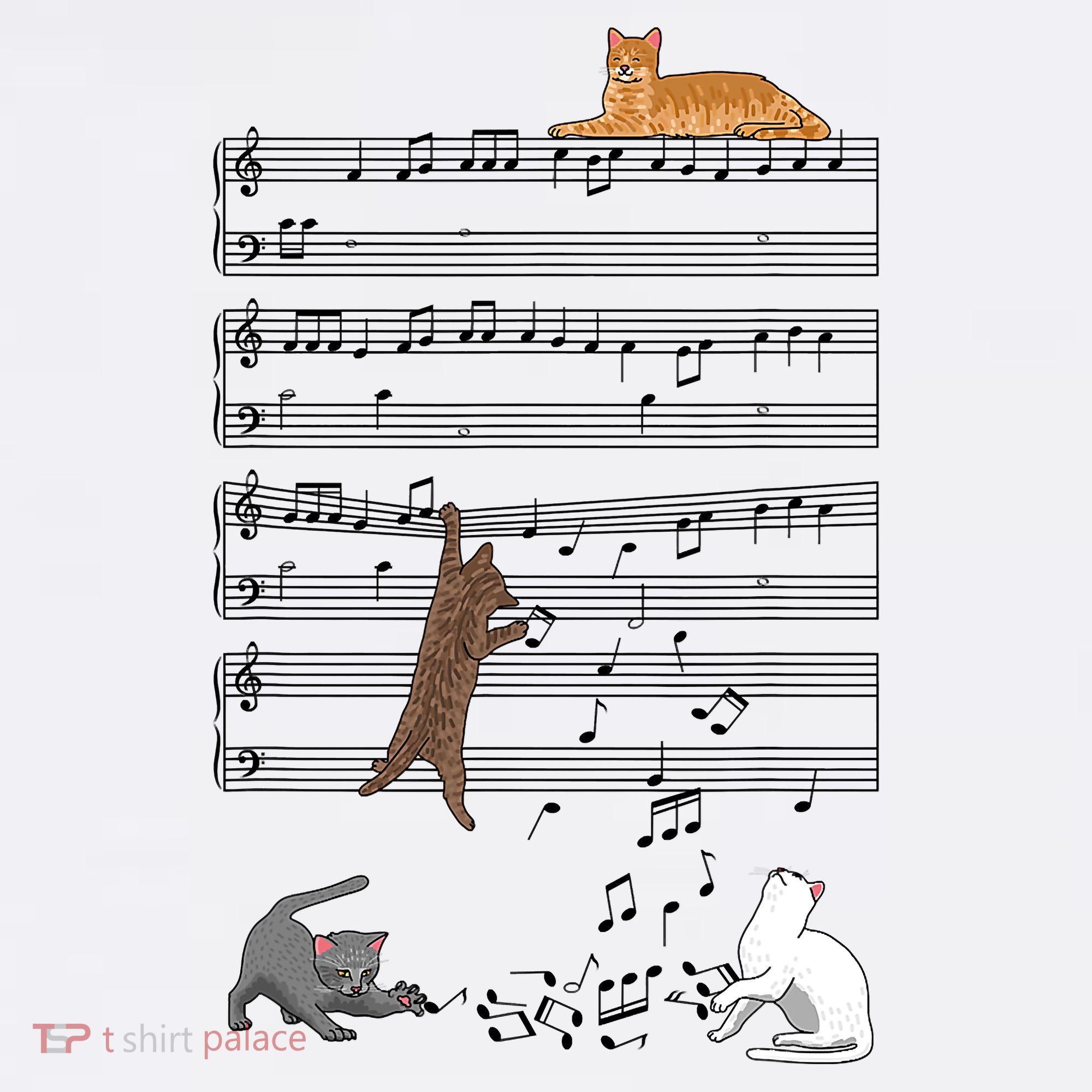 Funny Musical Cat Music Note Lover Kids Hoodie