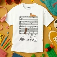 Funny Musical Cat Music Note Lover Kids T-Shirt thumb 3