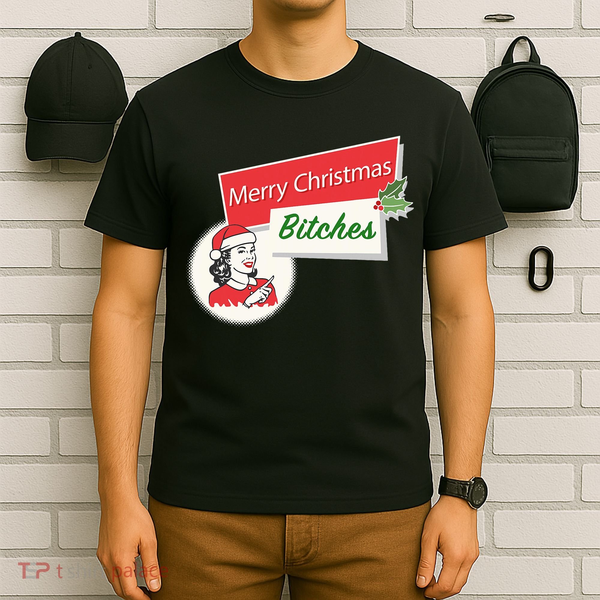 Funny Merry Christmas Bitches Inappropriate Adult T-Shirt