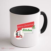 Funny Merry Christmas Bitches Inappropriate Adult Coffee Mug thumb 1
