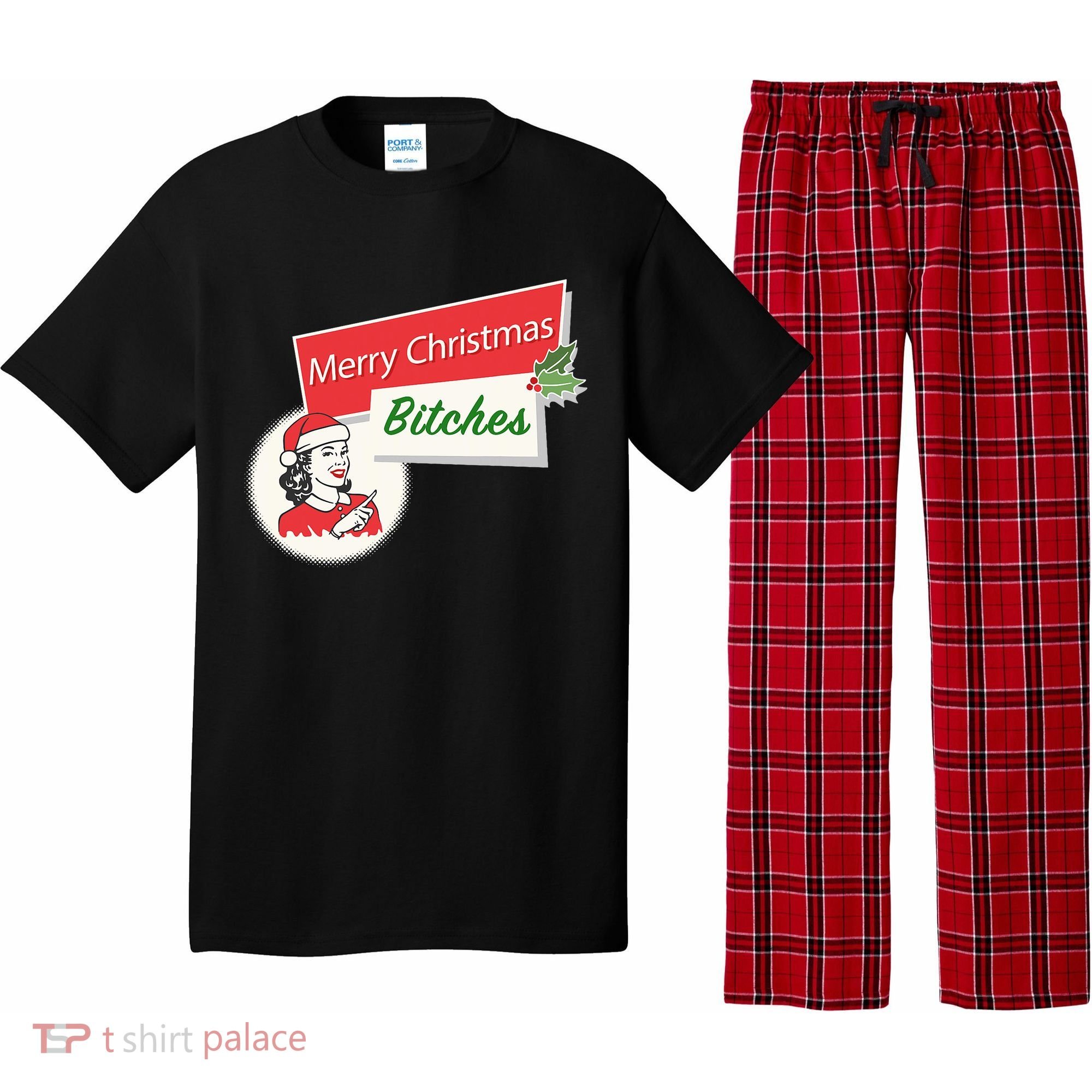 Funny Merry Christmas Bitches Inappropriate Adult Pajama Set